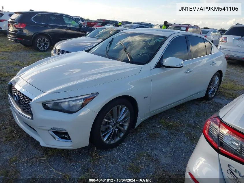 2019 Infiniti Q50 3.0T Luxe VIN: JN1EV7AP9KM541106 Lot: 40481812