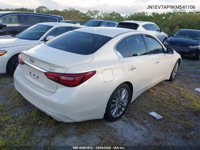 2019 Infiniti Q50 3.0T Luxe VIN: JN1EV7AP9KM541106 Lot: 40481812