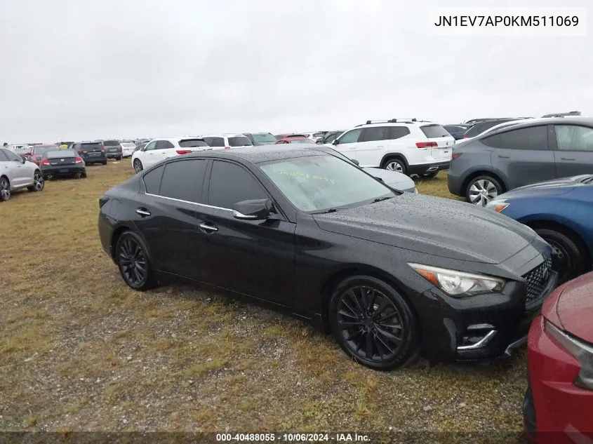 2019 Infiniti Q50 3.0T Luxe VIN: JN1EV7AP0KM511069 Lot: 40488055