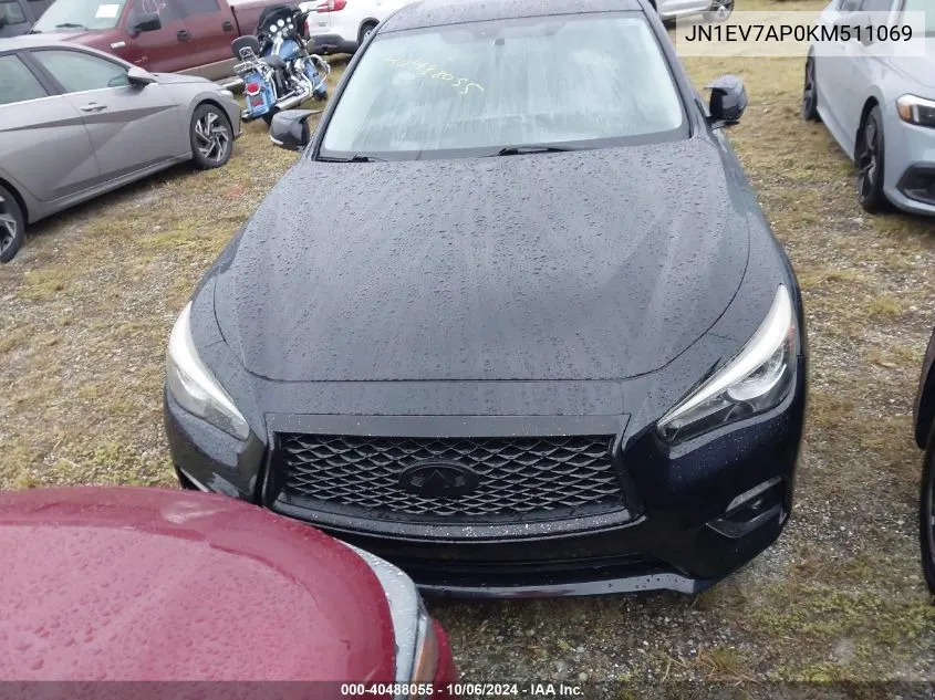 2019 Infiniti Q50 3.0T Luxe VIN: JN1EV7AP0KM511069 Lot: 40488055