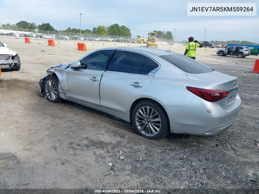 2019 Infiniti Q50 3.0T Luxe VIN: JN1EV7AR5KM559264 Lot: 40492853