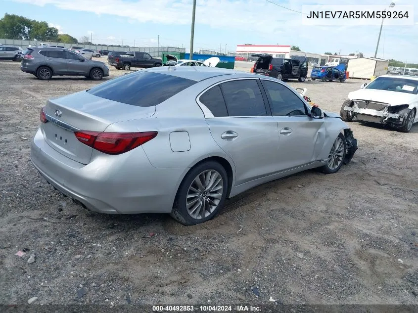 2019 Infiniti Q50 3.0T Luxe VIN: JN1EV7AR5KM559264 Lot: 40492853