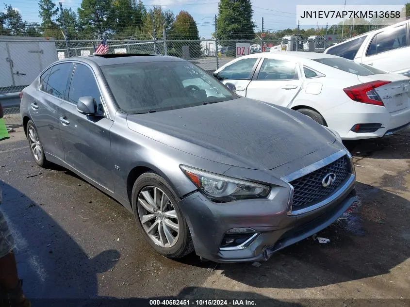 2019 Infiniti Q50 3.0T Luxe VIN: JN1EV7AP7KM513658 Lot: 40582451