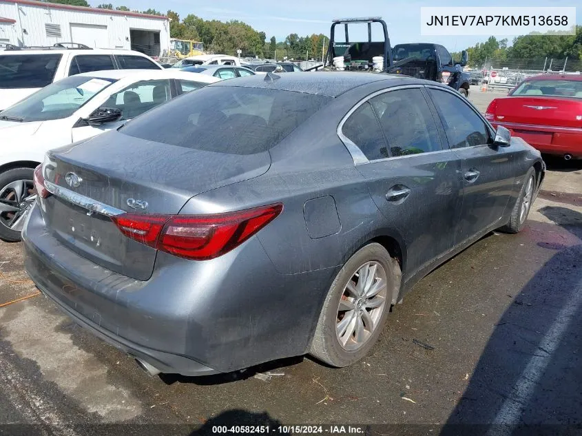 2019 Infiniti Q50 3.0T Luxe VIN: JN1EV7AP7KM513658 Lot: 40582451