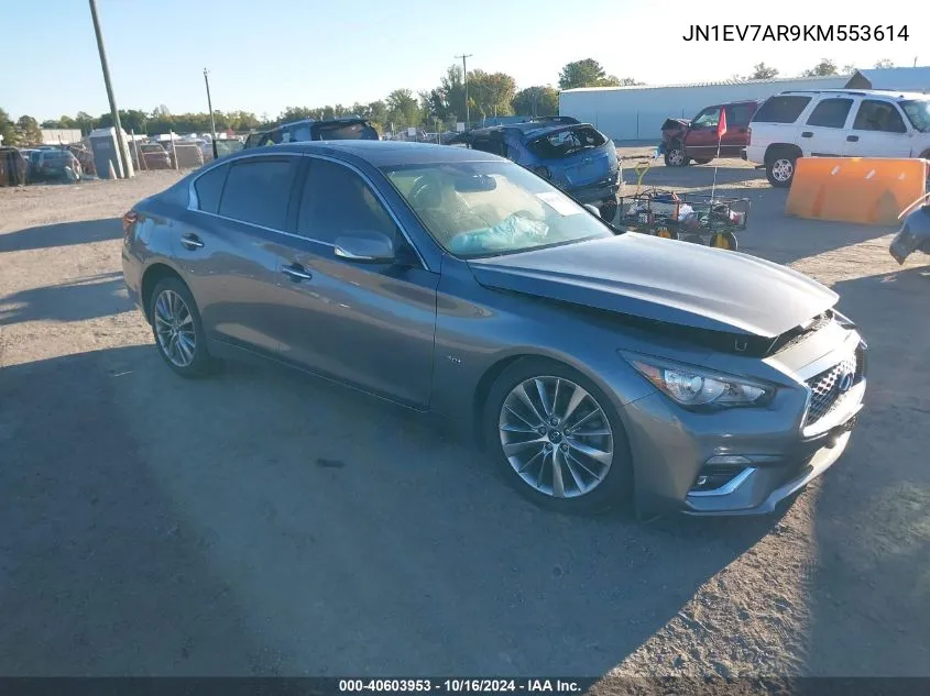 2019 Infiniti Q50 3.0T Luxe VIN: JN1EV7AR9KM553614 Lot: 40603953