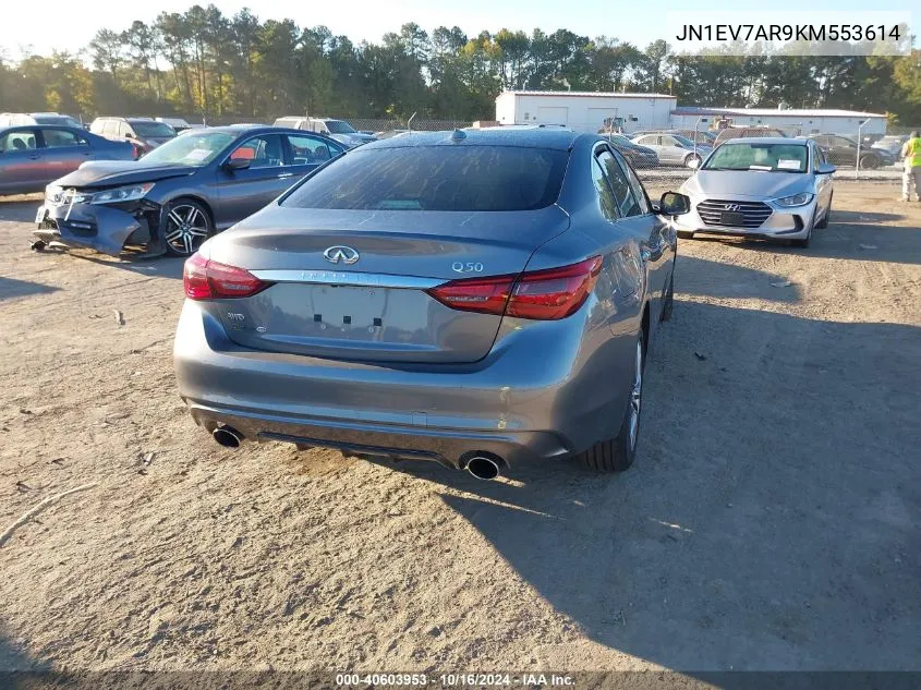 2019 Infiniti Q50 3.0T Luxe VIN: JN1EV7AR9KM553614 Lot: 40603953