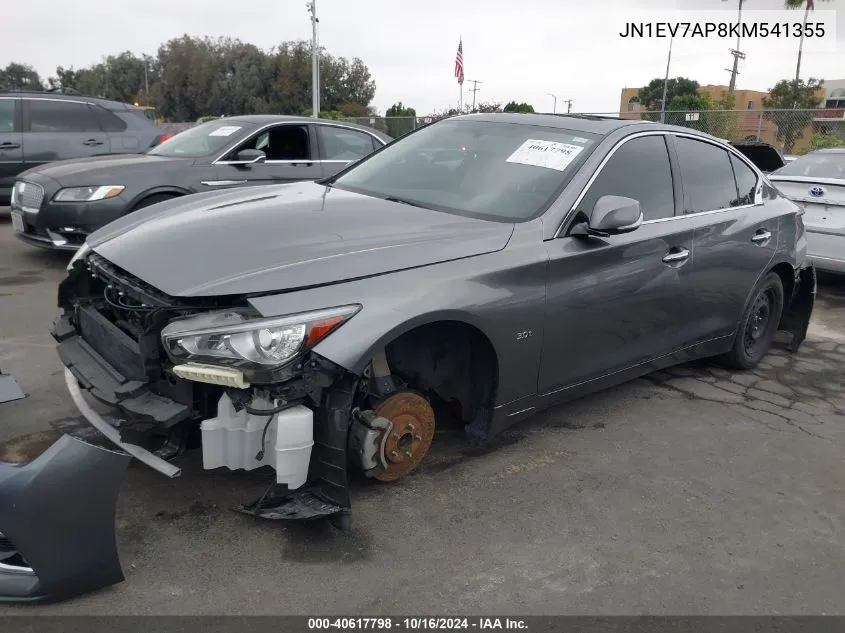 2019 Infiniti Q50 3.0T Luxe VIN: JN1EV7AP8KM541355 Lot: 40617798