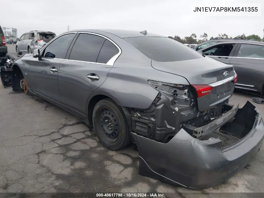 2019 Infiniti Q50 3.0T Luxe VIN: JN1EV7AP8KM541355 Lot: 40617798