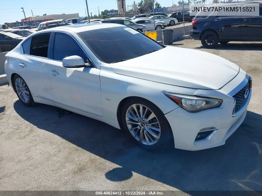 2019 Infiniti Q50 3.0T Luxe VIN: JN1EV7AP1KM515521 Lot: 40624412