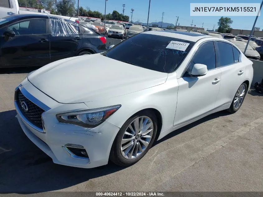 2019 Infiniti Q50 3.0T Luxe VIN: JN1EV7AP1KM515521 Lot: 40624412