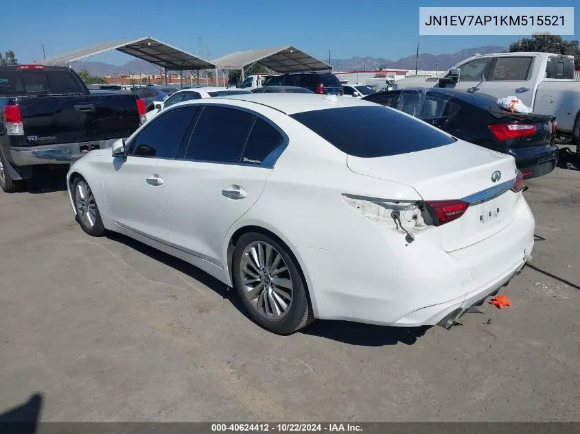 2019 Infiniti Q50 3.0T Luxe VIN: JN1EV7AP1KM515521 Lot: 40624412