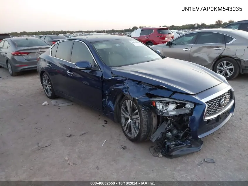 2019 Infiniti Q50 3.0T Sport VIN: JN1EV7AP0KM543035 Lot: 40632559