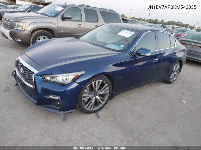 2019 Infiniti Q50 3.0T Sport VIN: JN1EV7AP0KM543035 Lot: 40632559