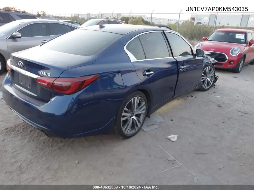 2019 Infiniti Q50 3.0T Sport VIN: JN1EV7AP0KM543035 Lot: 40632559