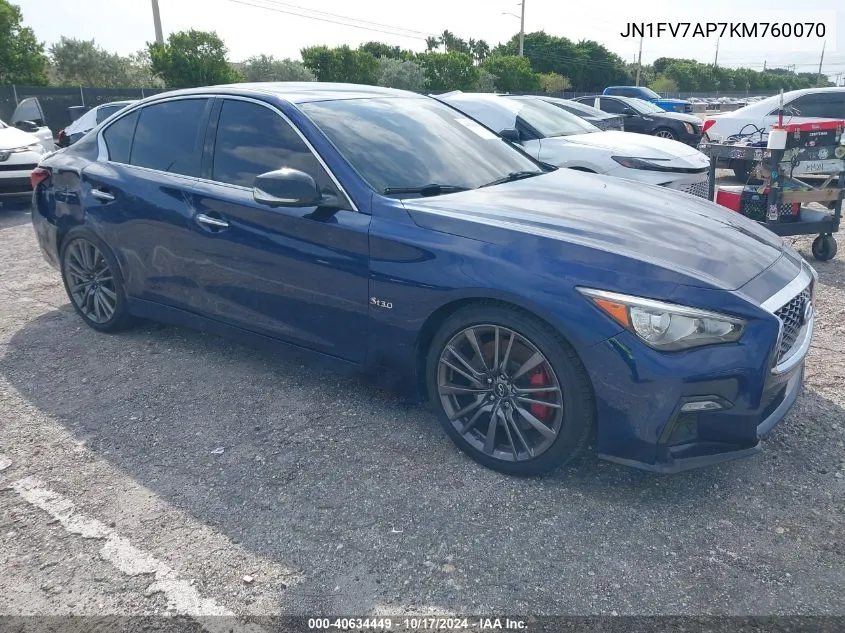 JN1FV7AP7KM760070 2019 Infiniti Q50 3.0T Red Sport 400