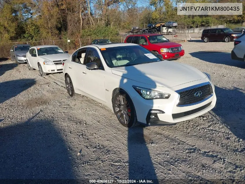 2019 Infiniti Q50 3.0T Red Sport 400 VIN: JN1FV7AR1KM800435 Lot: 40656327