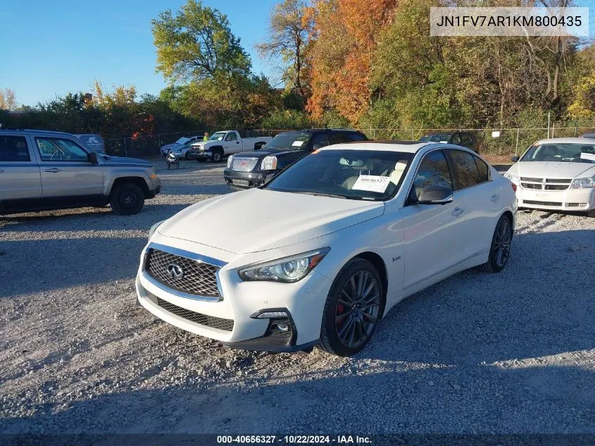 2019 Infiniti Q50 3.0T Red Sport 400 VIN: JN1FV7AR1KM800435 Lot: 40656327