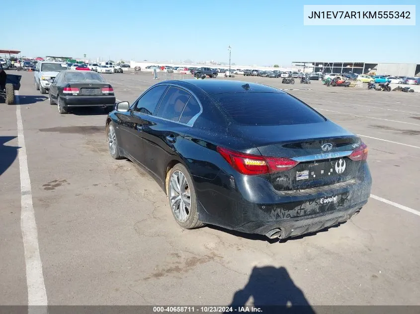 2019 Infiniti Q50 3.0T Sport VIN: JN1EV7AR1KM555342 Lot: 40658711