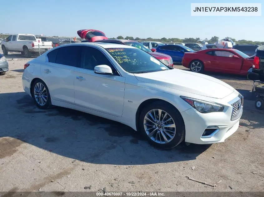 JN1EV7AP3KM543238 2019 Infiniti Q50 3.0T Luxe