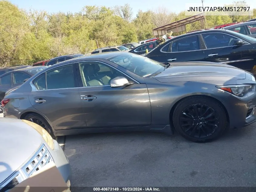 2019 Infiniti Q50 3.0T Luxe VIN: JN1EV7AP5KM512797 Lot: 40673149