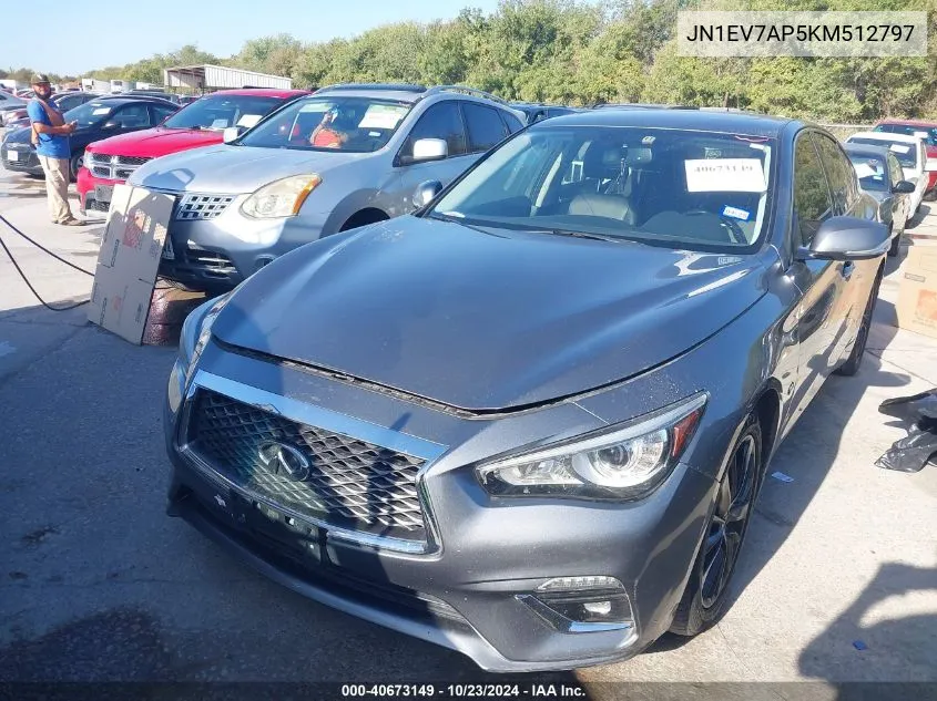 2019 Infiniti Q50 3.0T Luxe VIN: JN1EV7AP5KM512797 Lot: 40673149