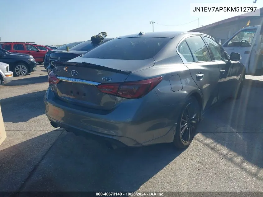 2019 Infiniti Q50 3.0T Luxe VIN: JN1EV7AP5KM512797 Lot: 40673149