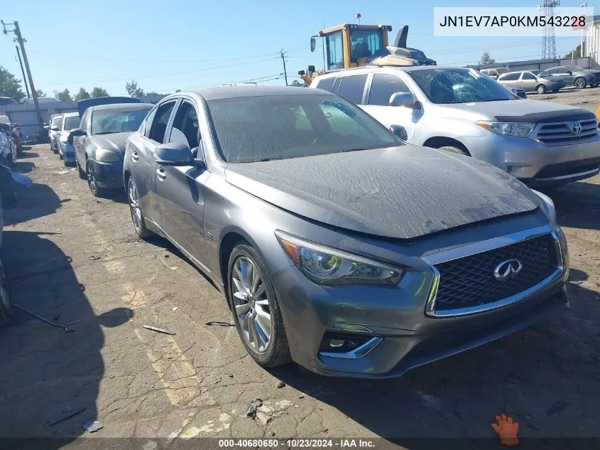 2019 Infiniti Q50 3.0T Luxe VIN: JN1EV7AP0KM543228 Lot: 40680650