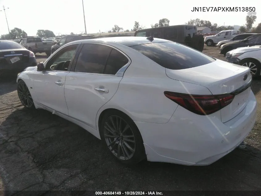 2019 Infiniti Q50 3.0T Sport VIN: JN1EV7APXKM513850 Lot: 40684149