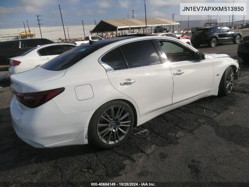 2019 Infiniti Q50 3.0T Sport VIN: JN1EV7APXKM513850 Lot: 40684149