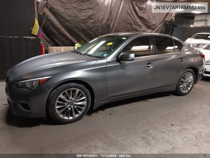 2019 Infiniti Q50 3.0T Luxe VIN: JN1EV7AR1KM552490 Lot: 40765480