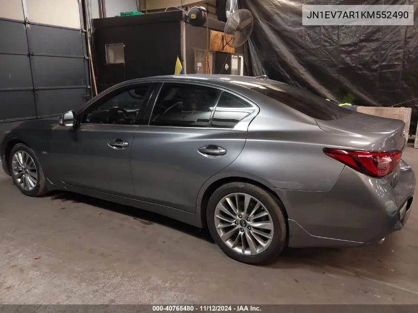 2019 Infiniti Q50 3.0T Luxe VIN: JN1EV7AR1KM552490 Lot: 40765480