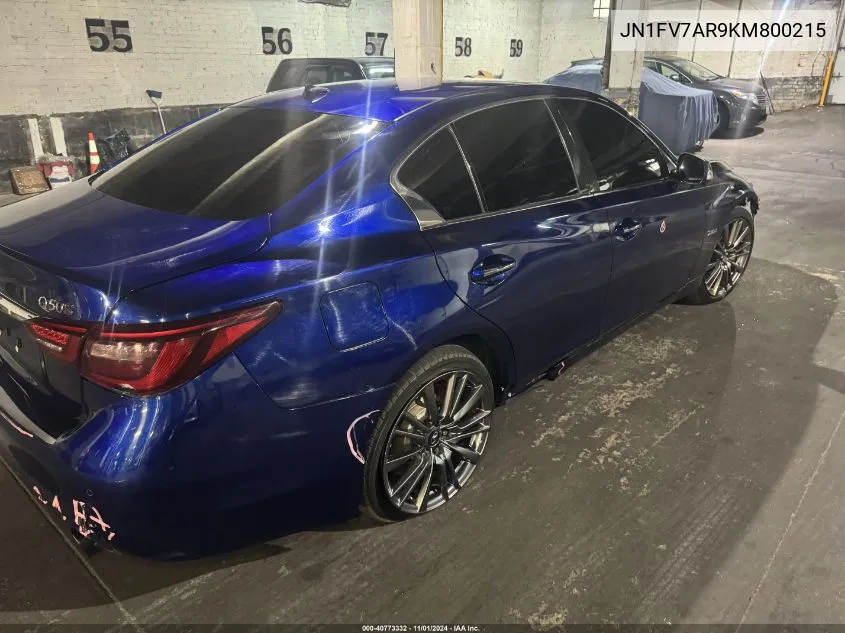 2019 Infiniti Q50 3.0T Red Sport 400 VIN: JN1FV7AR9KM800215 Lot: 40773332