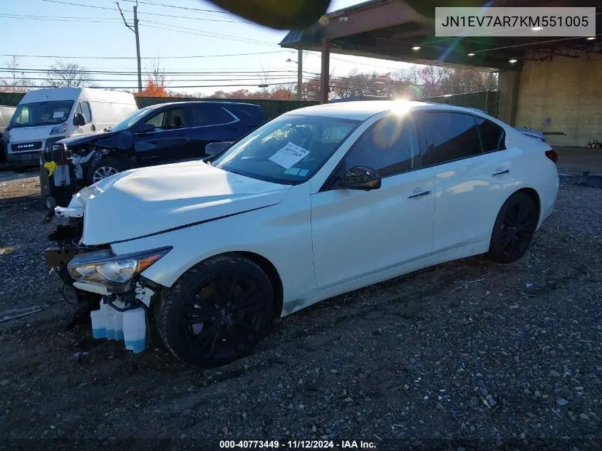 2019 Infiniti Q50 3.0T Sport VIN: JN1EV7AR7KM551005 Lot: 40773449