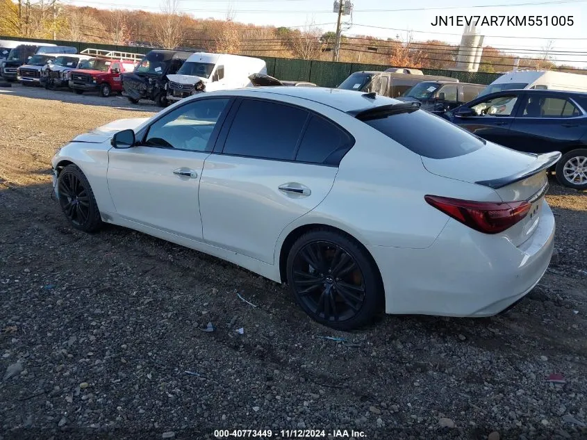 2019 Infiniti Q50 3.0T Sport VIN: JN1EV7AR7KM551005 Lot: 40773449