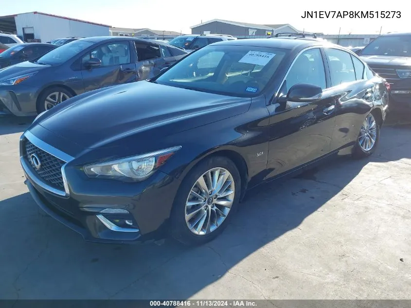 2019 Infiniti Q50 3.0T Luxe VIN: JN1EV7AP8KM515273 Lot: 40788416