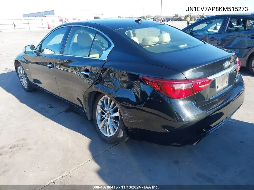 2019 Infiniti Q50 3.0T Luxe VIN: JN1EV7AP8KM515273 Lot: 40788416