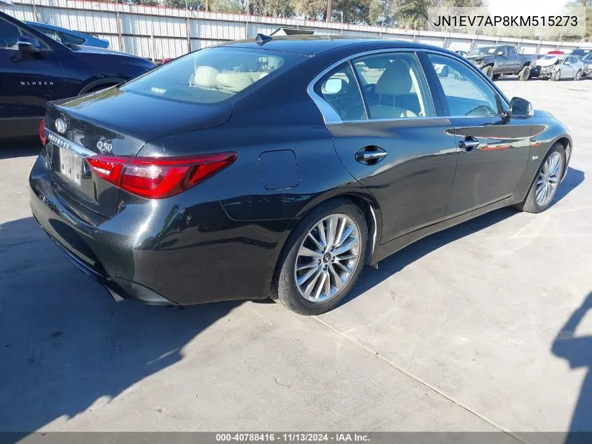 2019 Infiniti Q50 3.0T Luxe VIN: JN1EV7AP8KM515273 Lot: 40788416