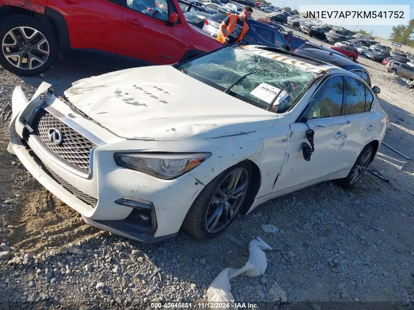 2019 Infiniti Q50 3.0T Signature Edition VIN: JN1EV7AP7KM541752 Lot: 40845851