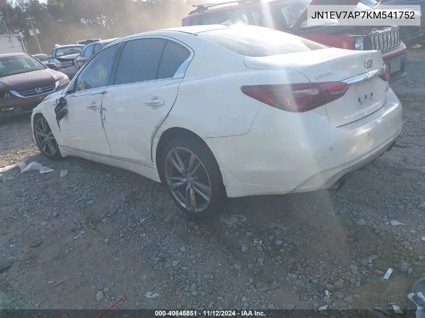 2019 Infiniti Q50 3.0T Signature Edition VIN: JN1EV7AP7KM541752 Lot: 40845851