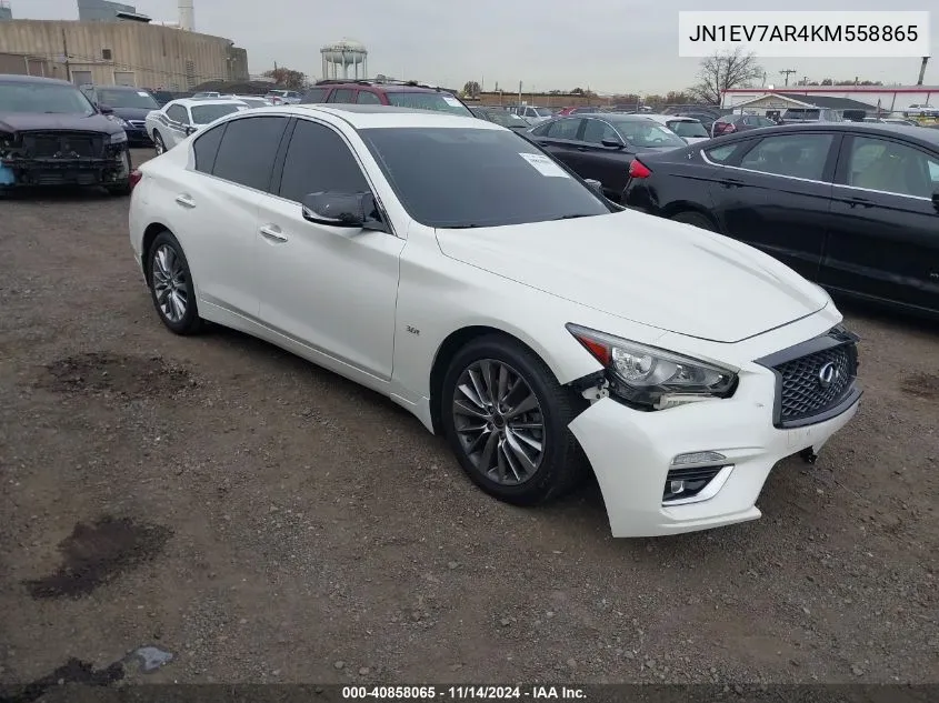 2019 Infiniti Q50 3.0T Luxe VIN: JN1EV7AR4KM558865 Lot: 40858065