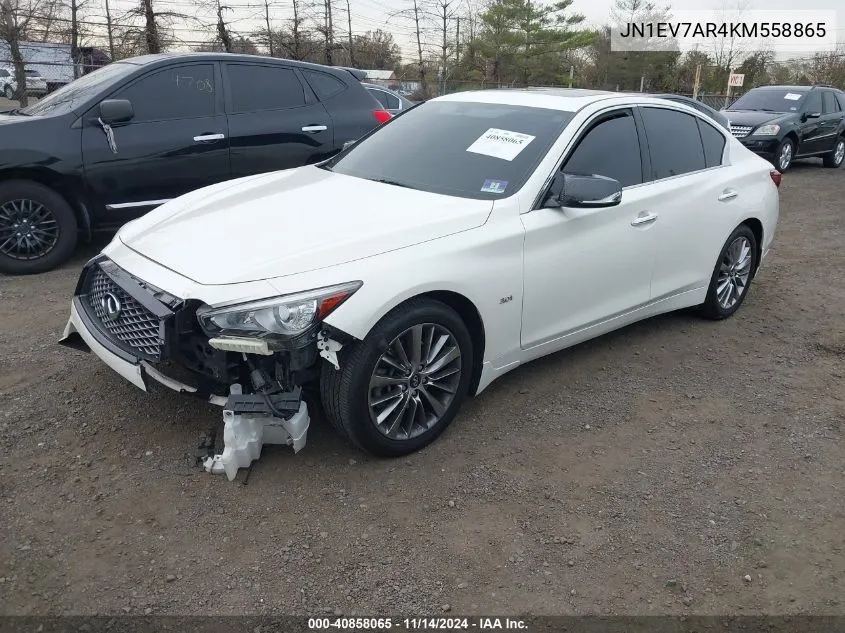 2019 Infiniti Q50 3.0T Luxe VIN: JN1EV7AR4KM558865 Lot: 40858065