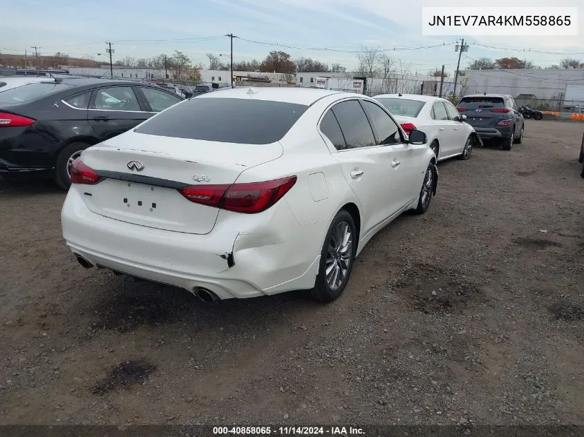 2019 Infiniti Q50 3.0T Luxe VIN: JN1EV7AR4KM558865 Lot: 40858065