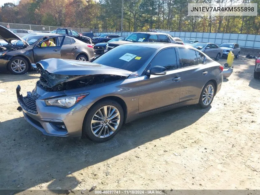 2019 Infiniti Q50 3.0T Luxe VIN: JN1EV7AR4KM555898 Lot: 40897741