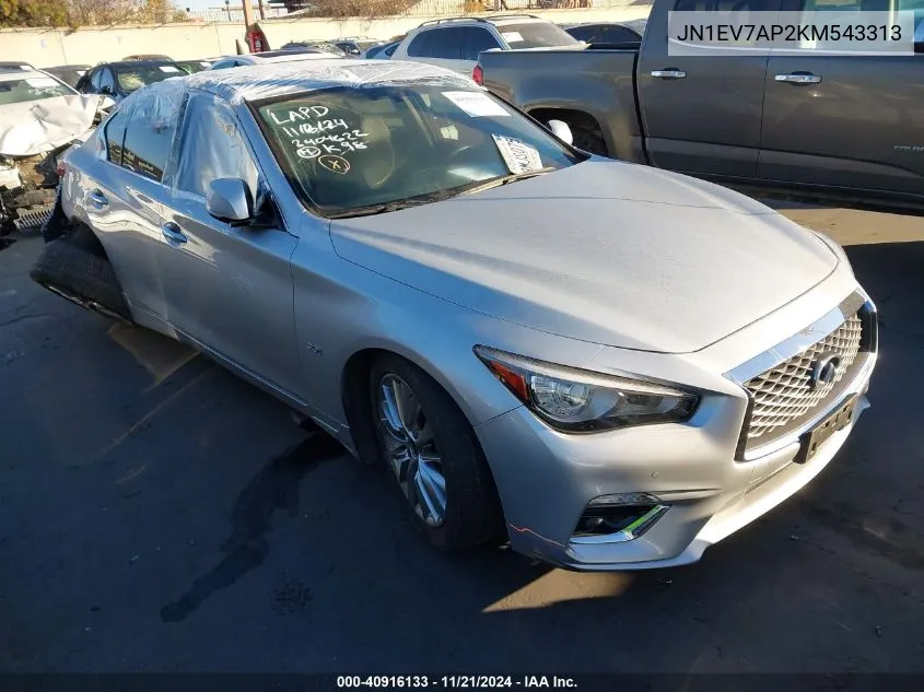 2019 Infiniti Q50 Luxe/Sport/Signature Edition VIN: JN1EV7AP2KM543313 Lot: 40916133