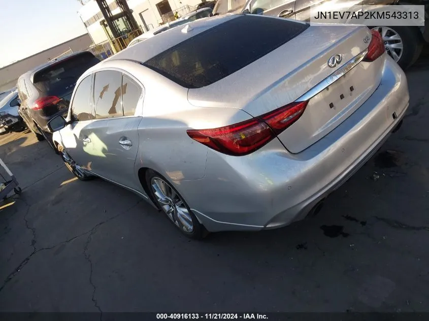 2019 Infiniti Q50 Luxe/Sport/Signature Edition VIN: JN1EV7AP2KM543313 Lot: 40916133