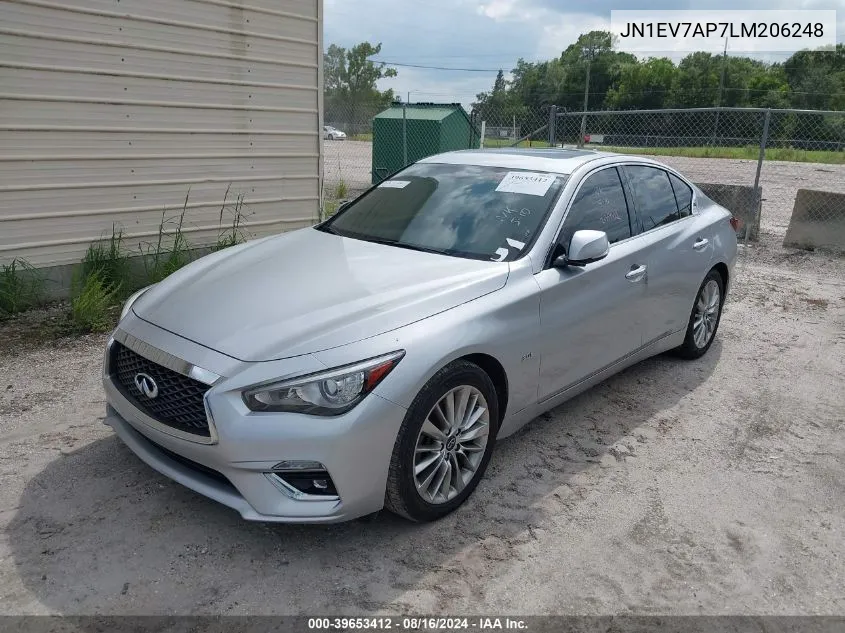 2020 Infiniti Q50 Luxe VIN: JN1EV7AP7LM206248 Lot: 39653412