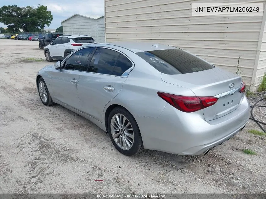 JN1EV7AP7LM206248 2020 Infiniti Q50 Luxe