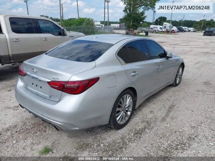 2020 Infiniti Q50 Luxe VIN: JN1EV7AP7LM206248 Lot: 39653412