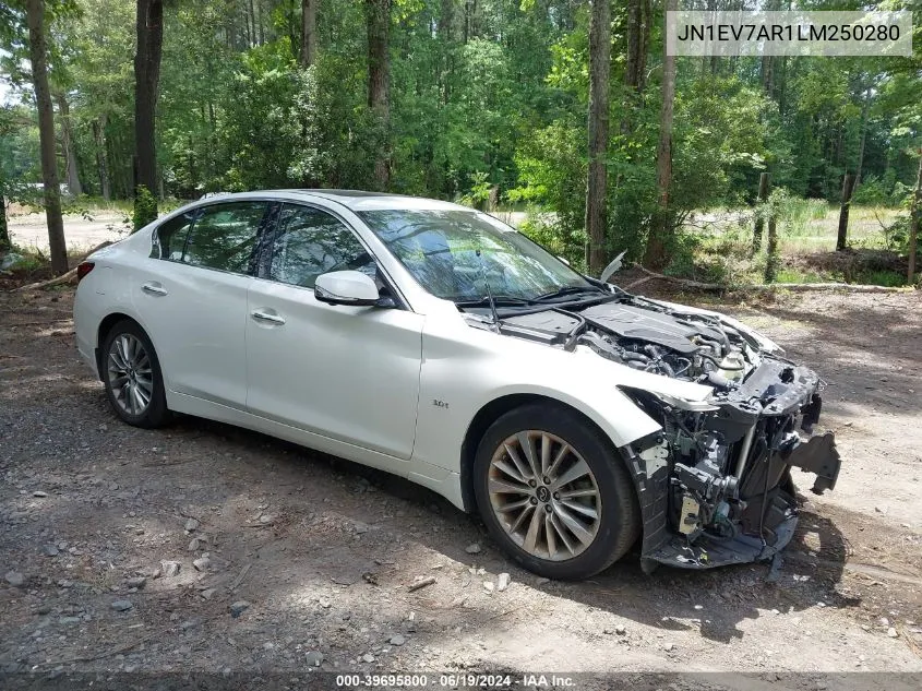 2020 Infiniti Q50 Luxe Awd VIN: JN1EV7AR1LM250280 Lot: 39695800