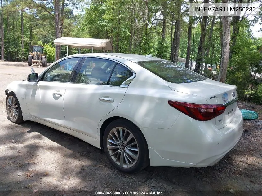 2020 Infiniti Q50 Luxe Awd VIN: JN1EV7AR1LM250280 Lot: 39695800